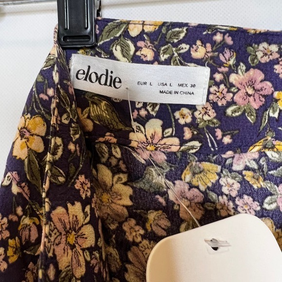 Elodie Womens Floral Skirt Size Large Mini Side Cut Out Side Zip - Picture 2 of 11